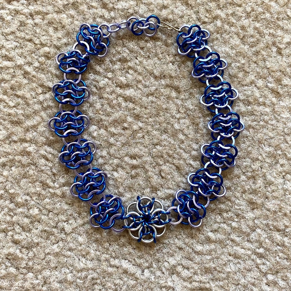 Artisan Chainmail Flower Choker